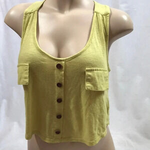 Mind Code Mustard Size Small Racerback Crop Top Preloved